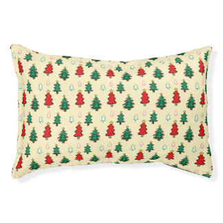 Christmas tree with star topper seamless pattern pet bed