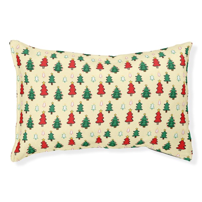 Christmas tree with star topper seamless pattern pet bed (Front)