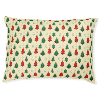 Christmas tree with star topper seamless pattern pet bed