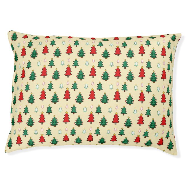 Christmas tree with star topper seamless pattern pet bed (Front)