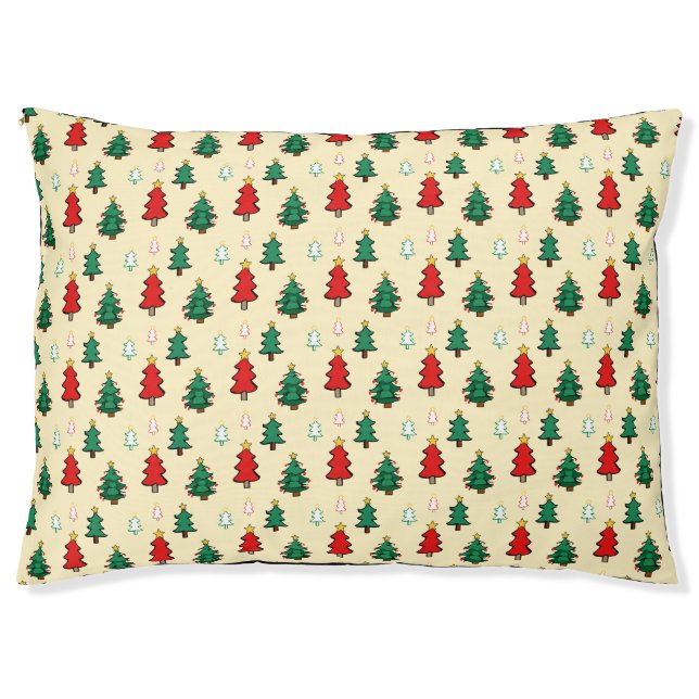 Christmas tree with star topper seamless pattern pet bed (Front)