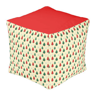 Christmas tree with star topper seamless pattern pouf