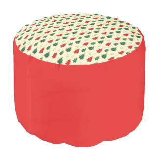 Christmas tree with star topper seamless pattern pouf