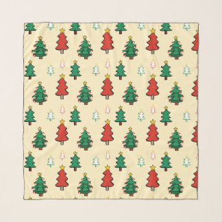 Christmas tree with star topper seamless pattern scarf