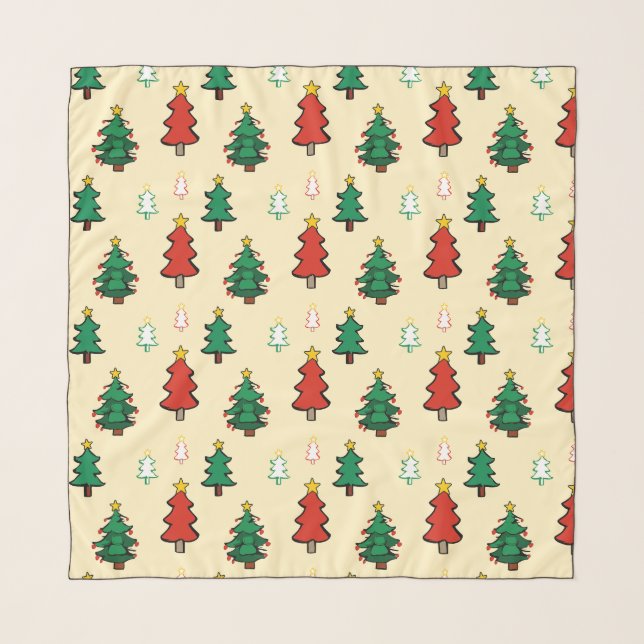 Christmas tree with star topper seamless pattern scarf (Front)