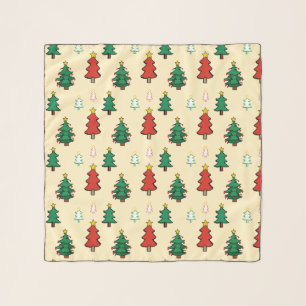 Christmas tree with star topper seamless pattern scarf