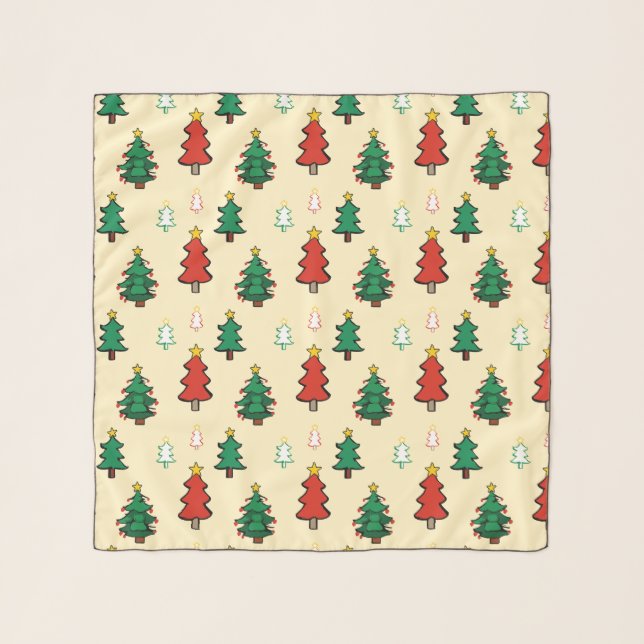 Christmas tree with star topper seamless pattern scarf (Front)