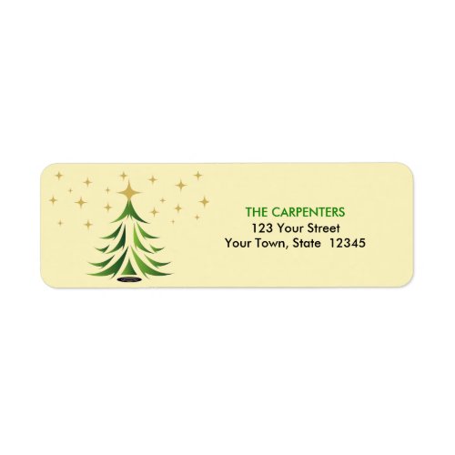 Christmas Tree with Stars Holiday Address Label