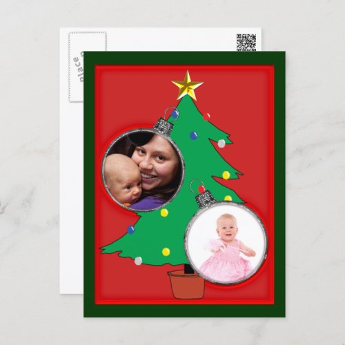 Christmas Tree with Your Photos Holiday Postcard