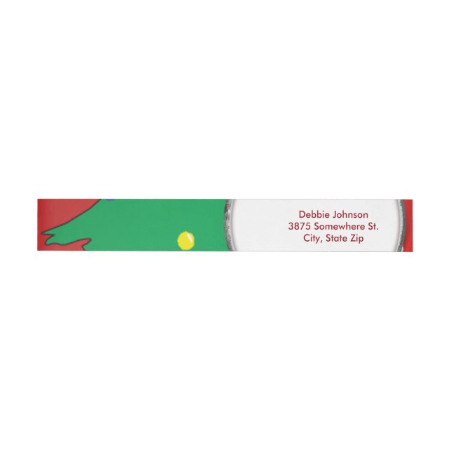 Christmas Tree with Your Photos Wrap Around Address Label (Individual)