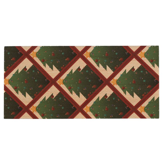 Christmas Tree Wood Flash Drive (Back)