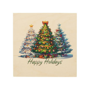 Christmas tree wood wall art
