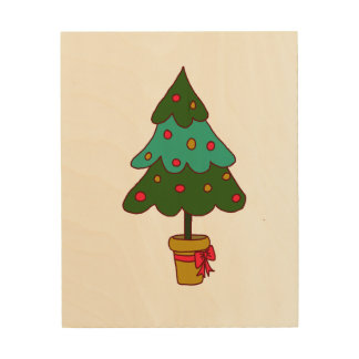 Christmas tree wood wall art