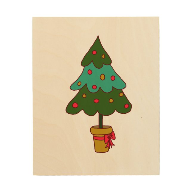 Christmas tree wood wall art (Front)