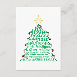 Christmas Tree words Enclosure Card