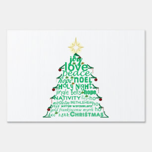 Christmas Tree Words Sign