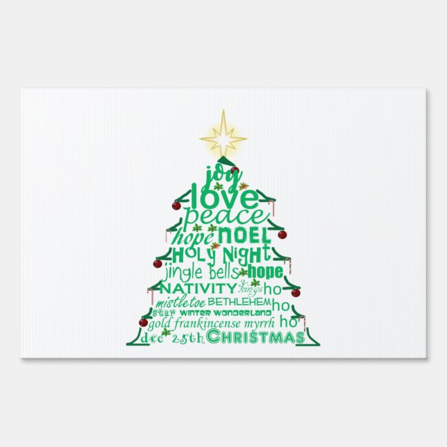 Christmas Tree Words Sign (Front)