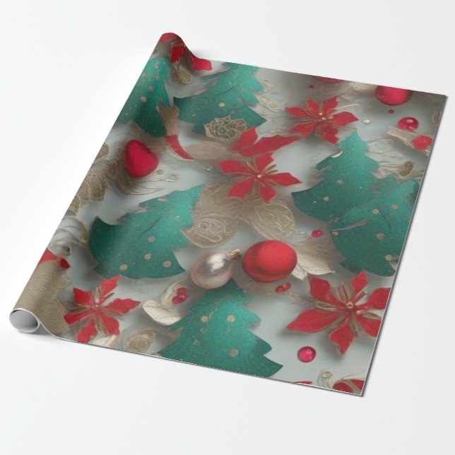 Christmas Tree Wrapping Paper (Unrolled)