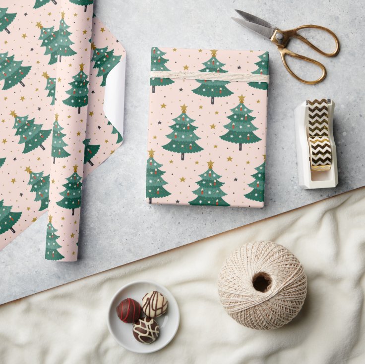 Christmas Tree Wrapping Paper Zazzle