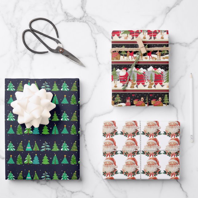 Christmas Tree Wrapping Paper Sheets (Front)