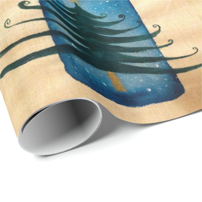 Christmas Tree X-mas Wrapping Paper, 30 in x 6 ft Wrapping Paper (Roll Corner)