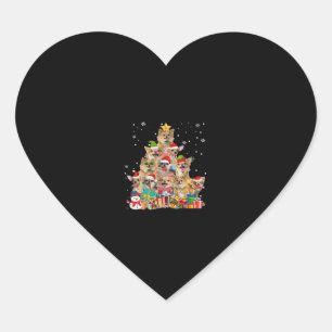 Christmas Tree Xmas Lights Chihuahua Classic T-Shi Heart Sticker