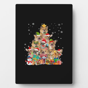 Christmas Tree Xmas Lights Chihuahua Classic T-Shi Plaque