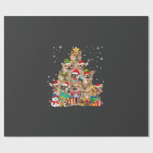 Christmas Tree Xmas Lights Chihuahua Classic T-Shi Wrapping Paper