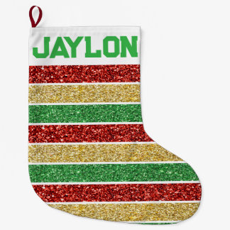 Christmas Tree Xmas Tinsel Personalize Stocking