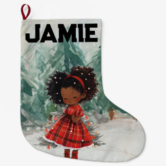 Christmas Tree Xmas Tinsel Personalize Stocking