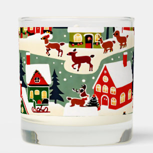 Christmas tree Xmas village snowing pic Scented Candle