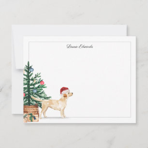 Christmas Tree Yellow Labrador Retriever Holiday Note Card