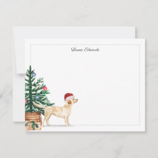 Christmas Tree Yellow Labrador Retriever Holiday Note Card