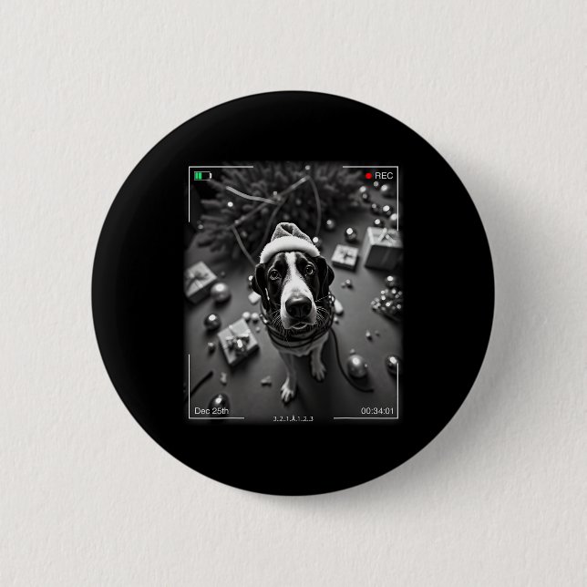 Christmas Treeing Walker Coonhound Caught On Camer Button (Front)