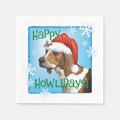 Christmas Treeing Walker Coonhound Napkins