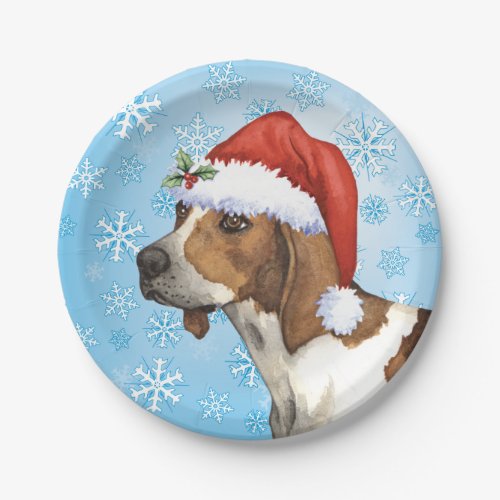 Christmas Treeing Walker Coonhound Paper Plate