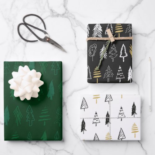 Christmas Trees 2 Wrapping Paper Sheets