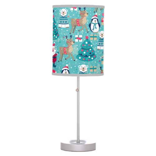 Christmas Trees And Animals Table Lamp