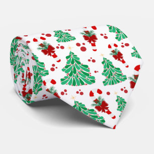 Christmas Trees and Candy Cane  Neck Tie