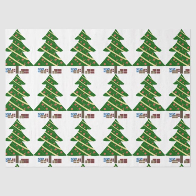Christmas Trees and Gifts Tissue Paper (Front)