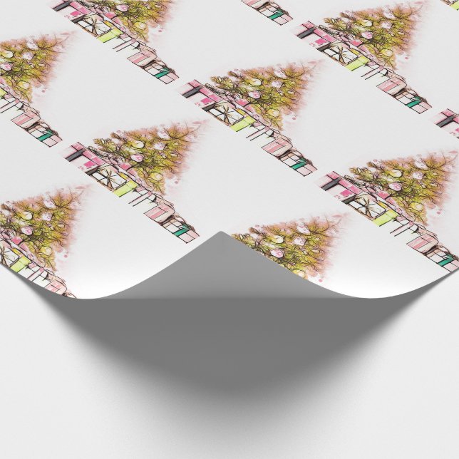 Christmas Trees and Gifts Wrapping Paper (Corner)