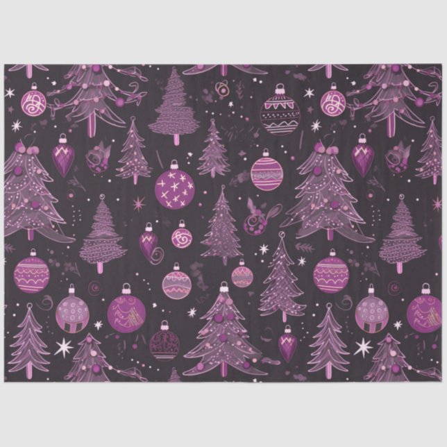 Christmas Trees and Ornaments Christmas Tissue Paper (Front)