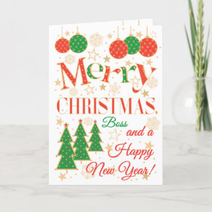 Christmas Trees and Ornaments for Boss Card