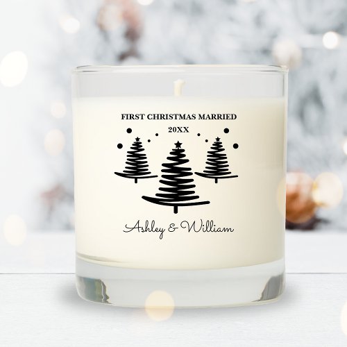 Christmas Trees and Snowflakes Black Scented Candle