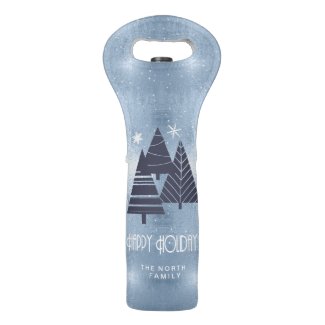 Christmas Trees and Snowflakes Blue ID863