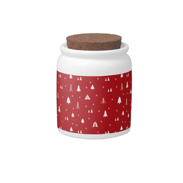 Christmas Trees and Snowflakes Candy Jar (Front)