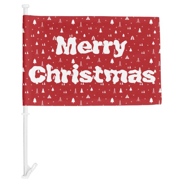 Christmas Trees and Snowflakes Car Flag (Front)