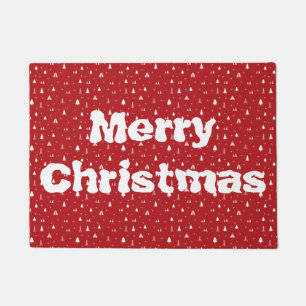 Christmas Trees and Snowflakes Door Mat