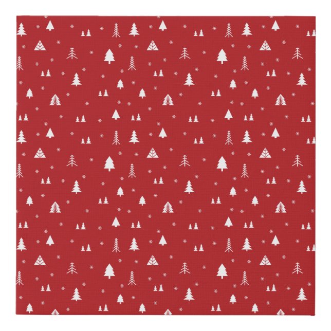 Christmas Trees and Snowflakes Faux Canvas Print (Front)