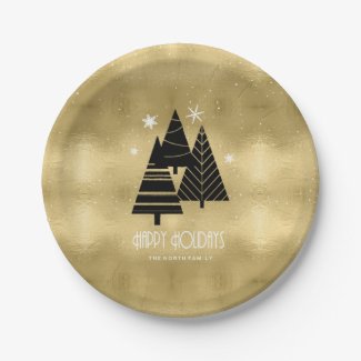 Christmas Trees and Snowflakes Gold ID863 